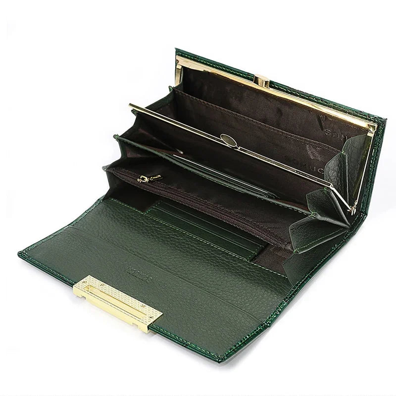 Luxury Stone Pattern Women's Long Leather Wallet