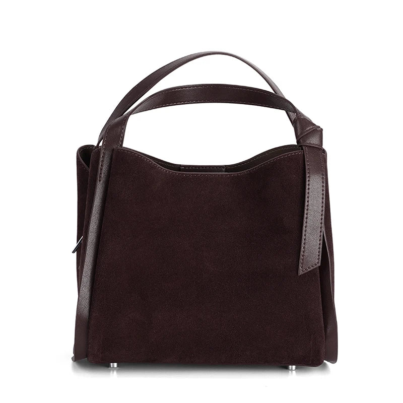 Women's Genuine Suede Leather Shoulder Bag – Luxury Designer Handbag