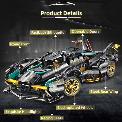 V12 Technical Racing Car Building Set – 1000 Pcs RC-Upgradeable