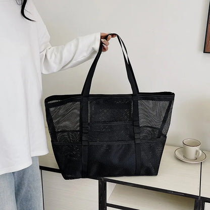 Oversized Mesh Tote Bag Women's Large Beach Shopper