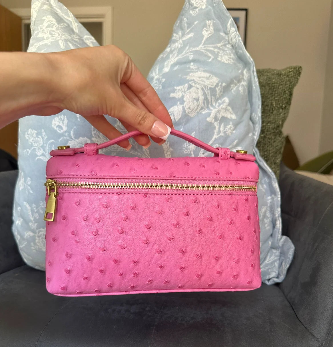 Women S Bag Ostrich Small Cow Leather Shoulder Bags Crossbody Handbags Clutch Luxury Designers