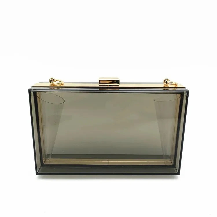 Clear Acrylic Box Evening Clutch Bags Women Boutique Chain Transparent Woman S Bag Purse Handbags
