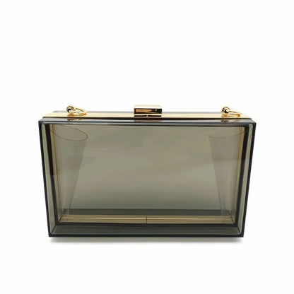 Clear Acrylic Box Evening Clutch Bags Women Boutique Chain Transparent Woman S Bag Purse Handbags