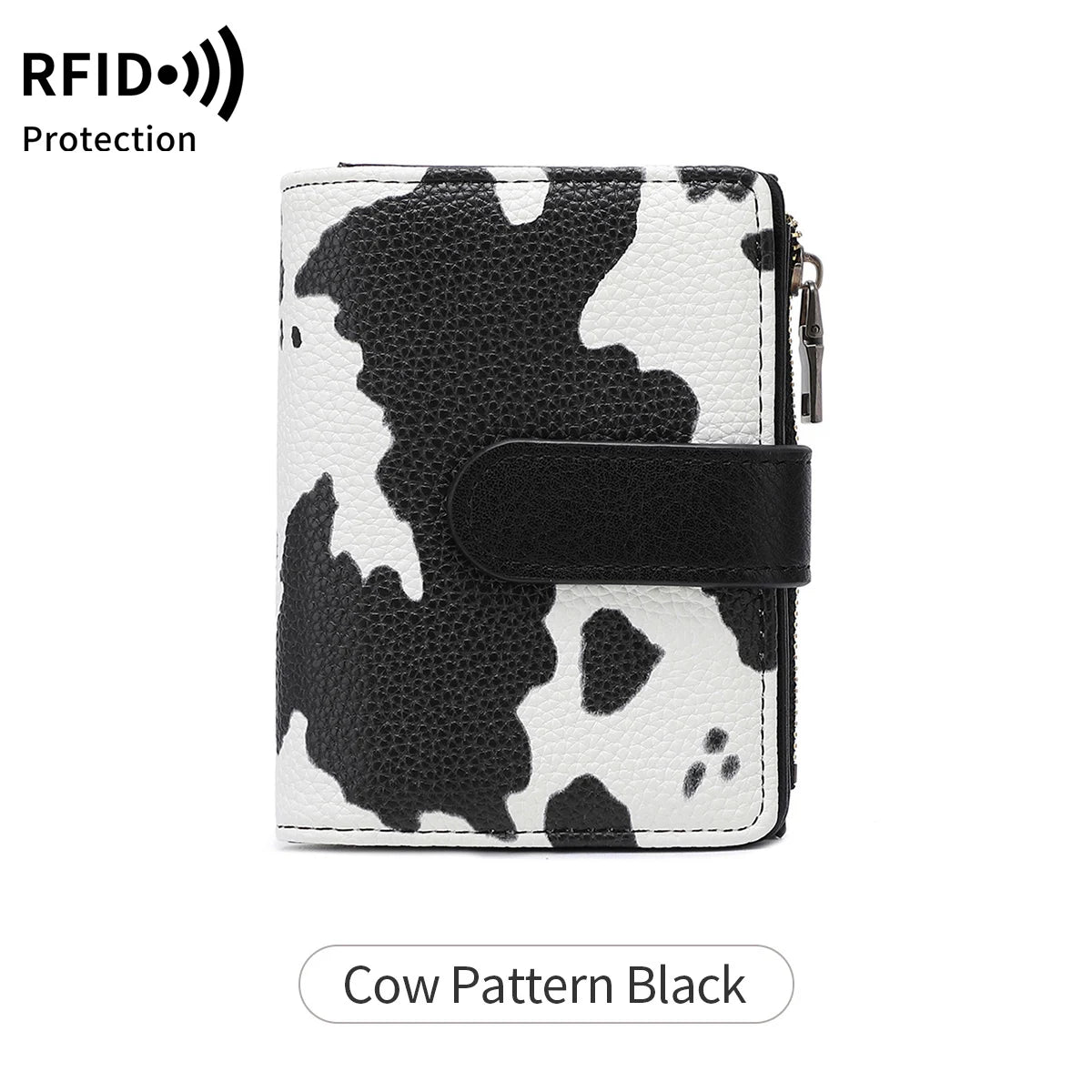 RFID Anti-Theft Women's Wallet – Retro Trifold Coin Purse with Zipper Closure