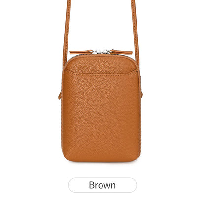 Mini Crossbody Bag for Women – Leather Phone Purse with Zipper