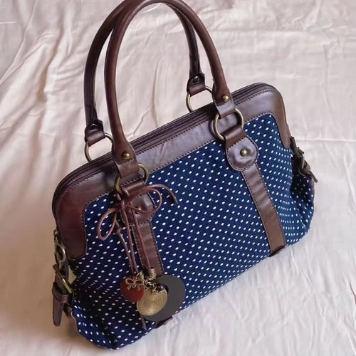 Leather Patchwork Large Handbag – Multi-Functional Women's Commute Bag