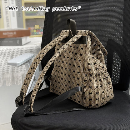 Bow Print Backpack – Japanese Style Large Capacity Casual Bag