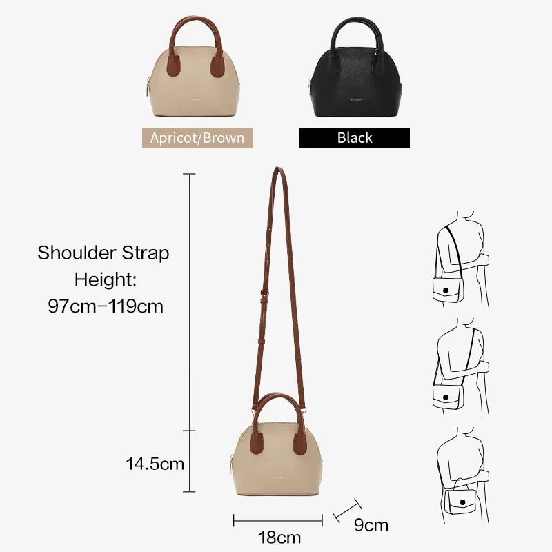FOXER Brand Women's Handbag PU Leather Casual Female Shoulder Bag Large Capacity Daily Crossbody Bag Purse Commuting Bag