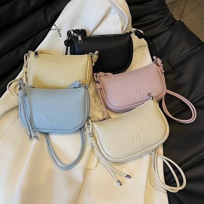 Women's Crossbody Shoulder Bag – Casual Pebbled Leather Handbag