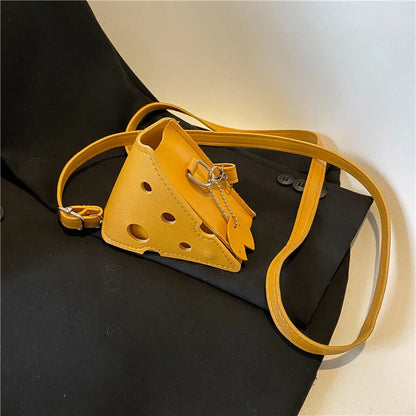 Cheese Shaped Mini Crossbody Bag – Cute Novelty Purse