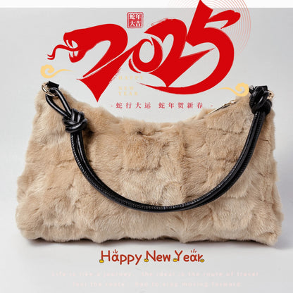 Faux Fur Shoulder Bag – Luxury Women's Crossbody Handbag