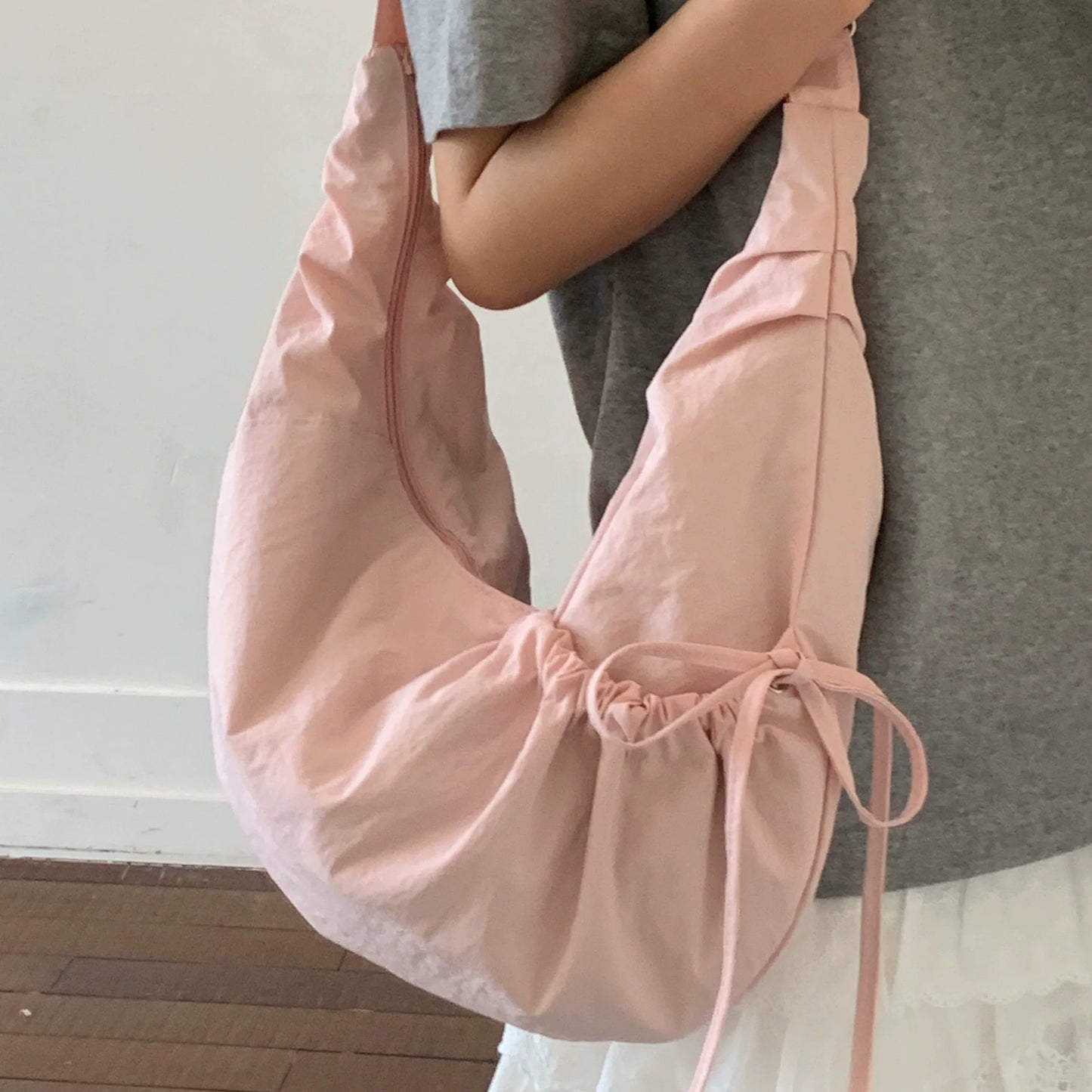 Lightweight Minimalist Lazy Style Large Capacity Crossbody Bag Solid Casual Korean Relaxed Commuter
