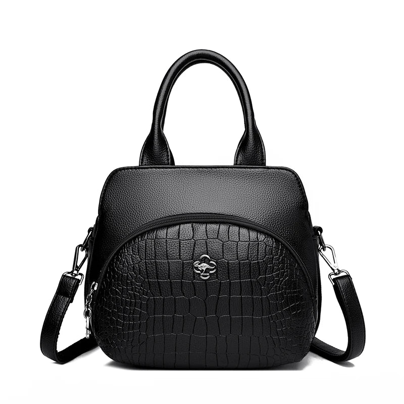 PU Leather Top Handle Handbag – Women's Large Crossbody Shoulder Bag