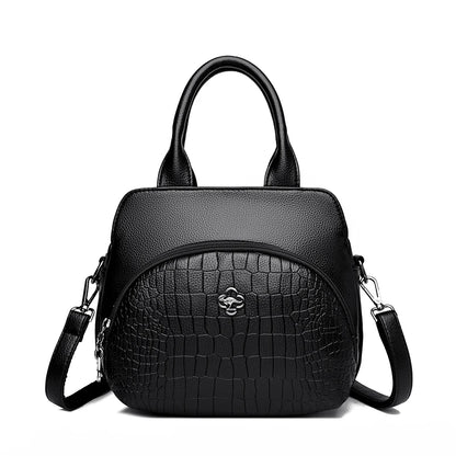 PU Leather Top Handle Handbag – Women's Large Crossbody Shoulder Bag