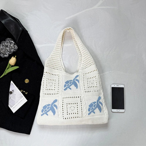 Knit Star Crochet Shoulder Bag – Hollow Beach Tote