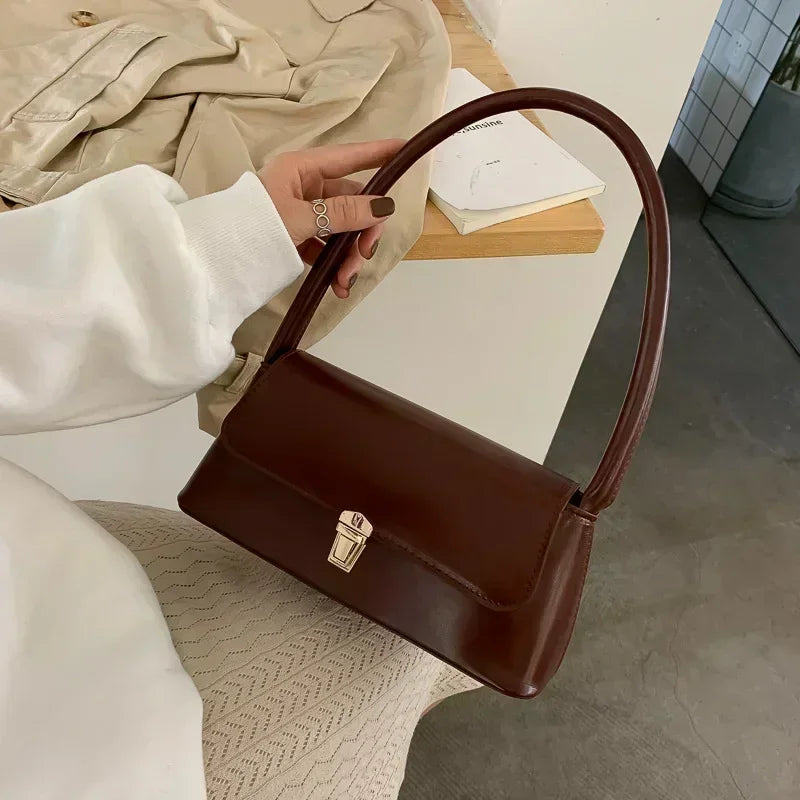 Women's Leather Shoulder Bag – Chic Underarm Handbag