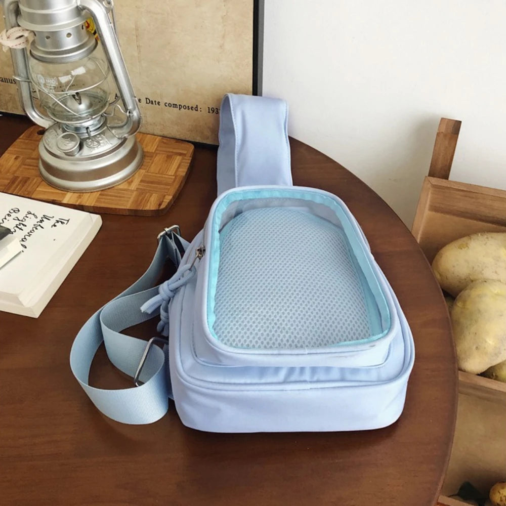 Kawaii Ita Sling Bag – Nylon Crossbody with Display Window