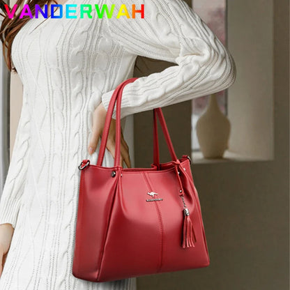 Genuine Leather Handbag – Women's Luxury Shoulder & Crossbody Bag