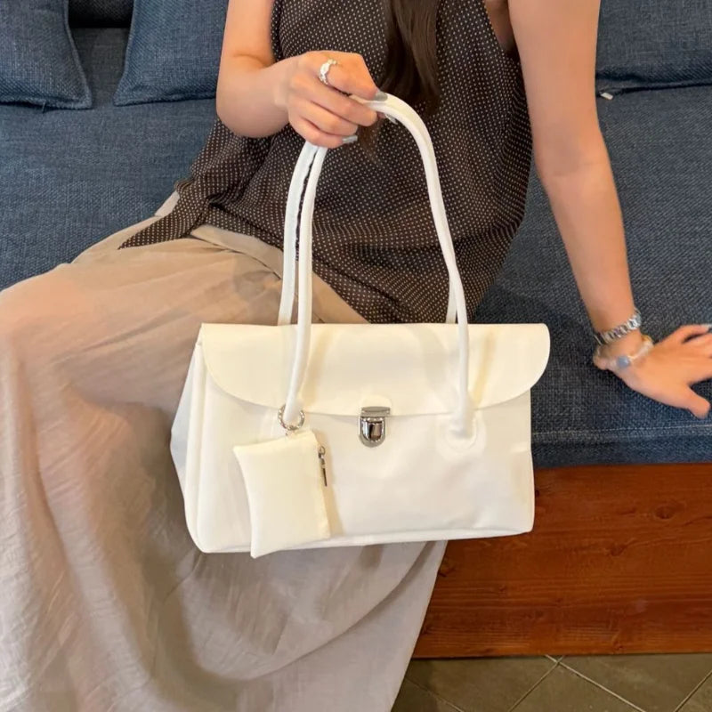 Large Capacity PVC Shoulder Bag – Women's Waterproof Handbag with Coin Purse