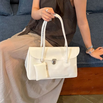 Large Capacity PVC Shoulder Bag – Women's Waterproof Handbag with Coin Purse