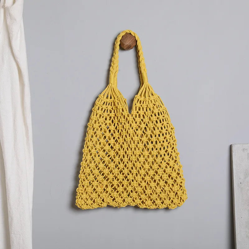 Women's Large Straw Woven Tote Bag – Hollow Beach Shoulder Bag