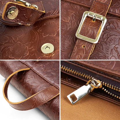 Men's Genuine Leather Retro Backpack – Large Capacity Rucksack