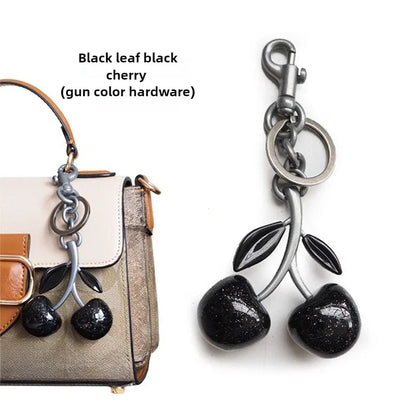 Crystal Cherry Keychain Bag Charm for Women