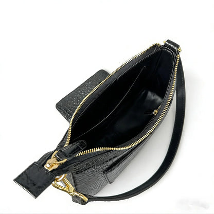 Crocodile Leather Shoulder Bag – Women's Luxury Underarm Handbag