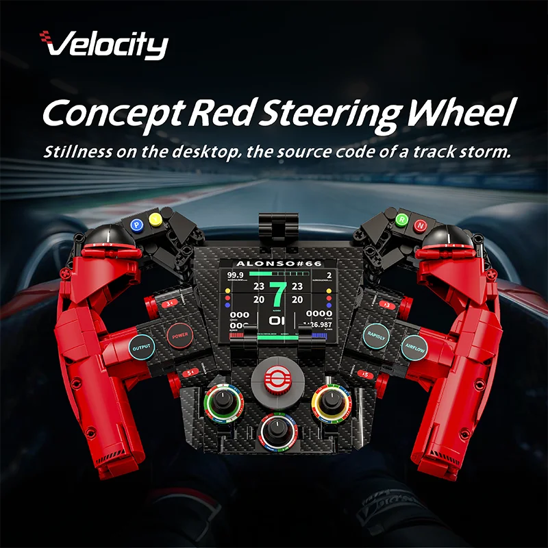 971-Piece F1 Racing Steering Wheel MOC Building Blocks Set for Adults