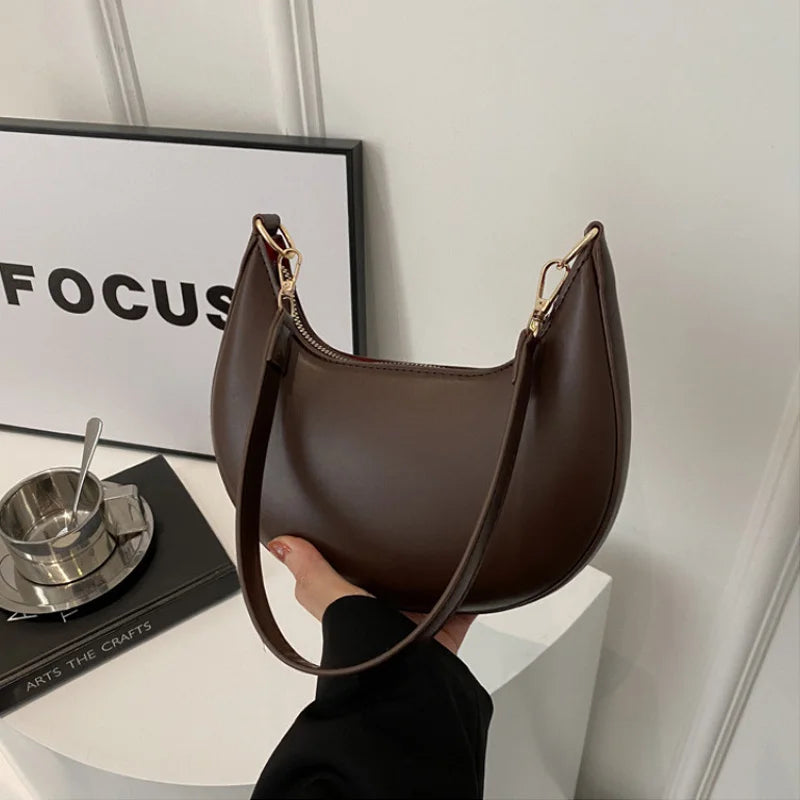 Crescent Shoulder Bag – Luxury Women's Vegan Leather Handbag