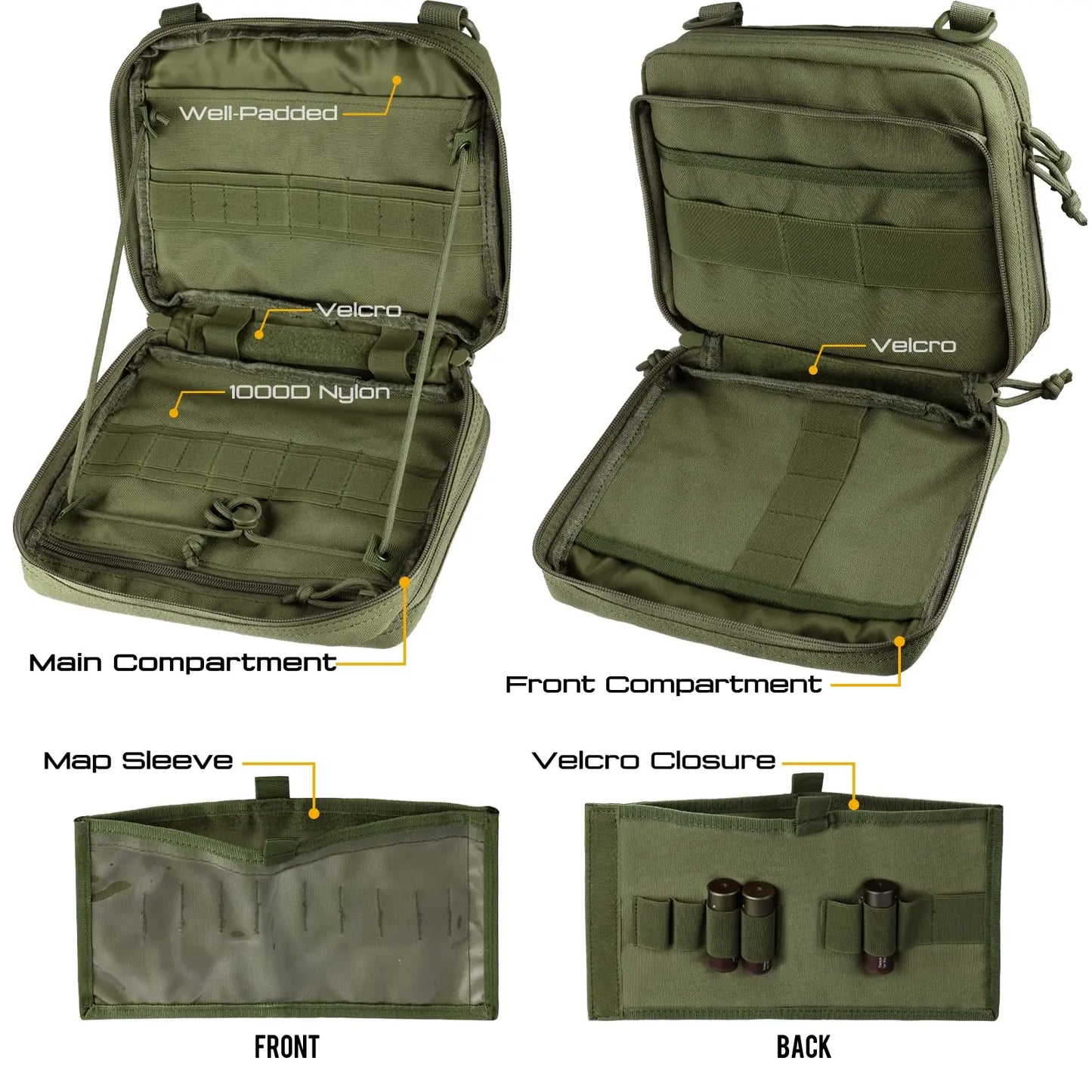 Tactical Admin Pouch MOLLE EDC EMT Utility Pouch Double Layer
