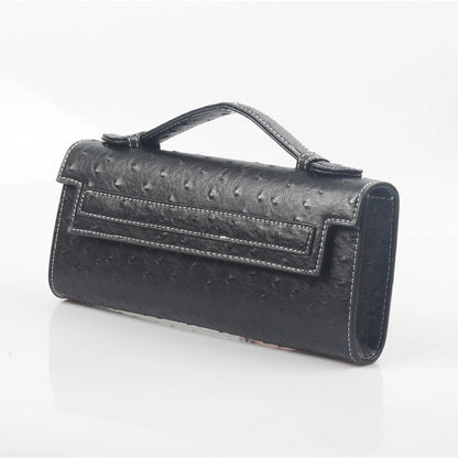 Ostrich Pattern Clutch Bag – Women's PU Leather Party Purse