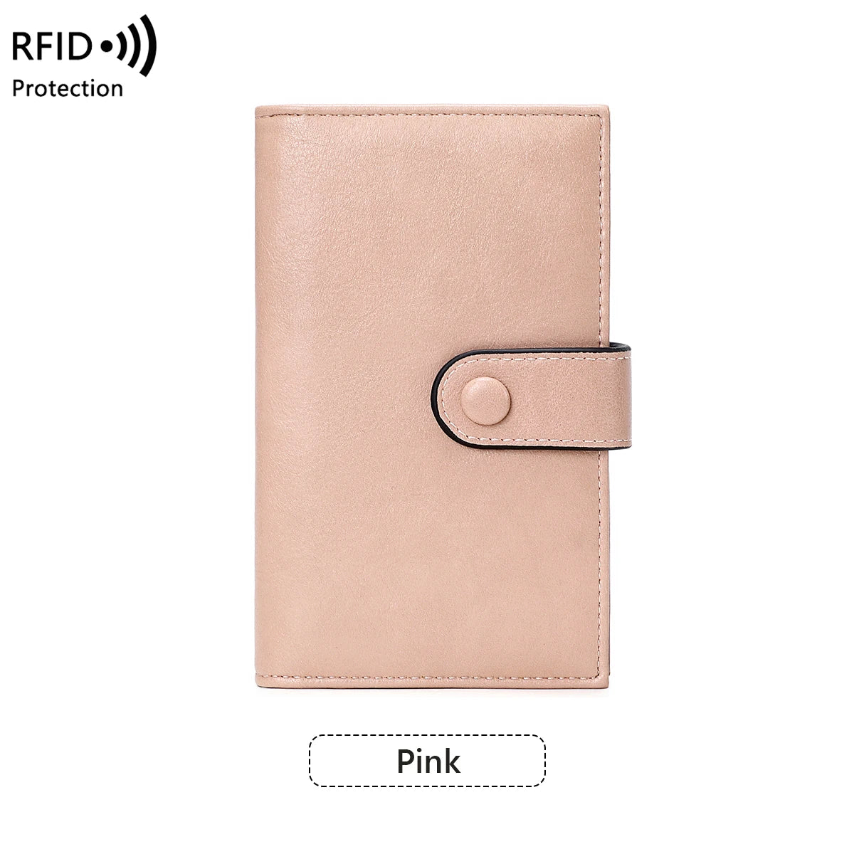 RFID Blocking Women's Trifold Leather Clutch Wallet
