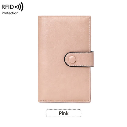 RFID Blocking Women's Trifold Leather Clutch Wallet