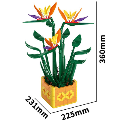 Flower Bouquet Building Blocks – Potted Plant Home Decor Set