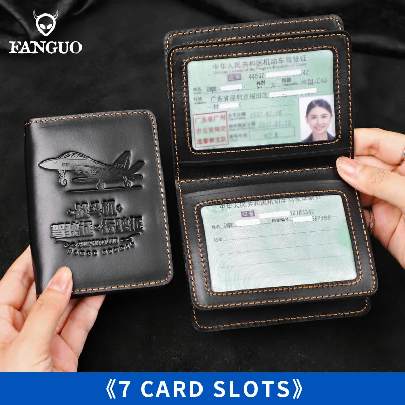 Leather Driver's License Holder & Card Wallet – Slim Bifold