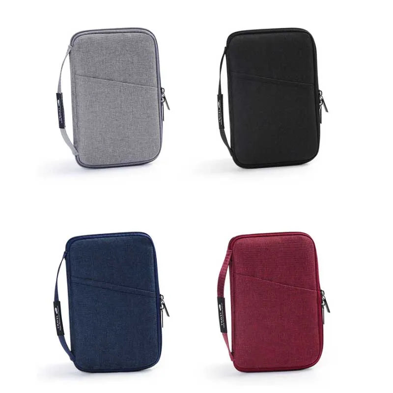 Travel Passport Holder Wallet Family Document Organizer with Zipper