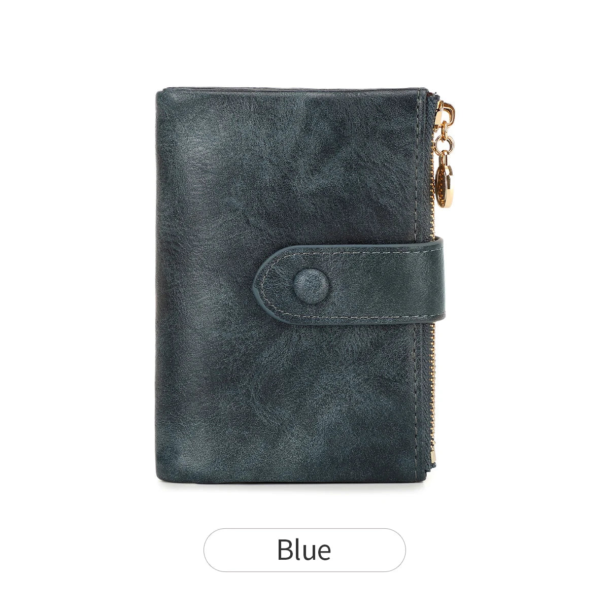 Women's Retro Trifold Wallet – Large Capacity Double Zipper Card Holder