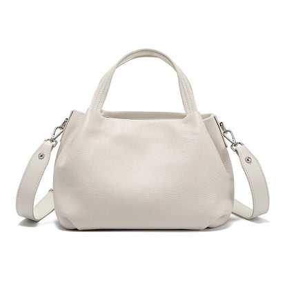 Genuine Cowhide Leather Bucket Tote Bag for Women – Large Capacity