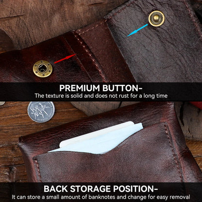 Genuine Leather Card Wallet for Men – Vintage Coin Purse Pouch