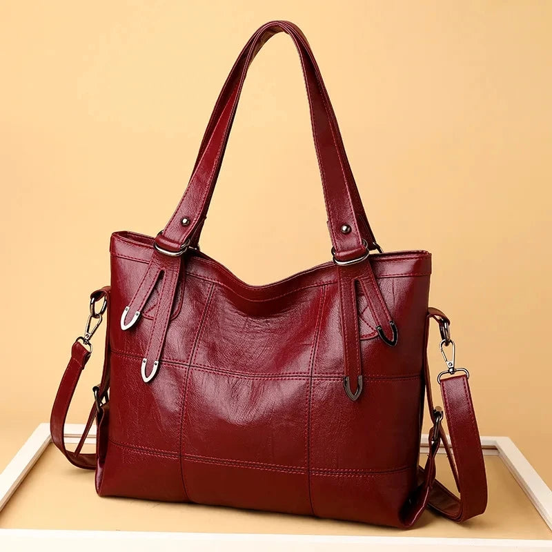 PU Leather Shoulder Bag – Large Capacity Women's Tote Handbag