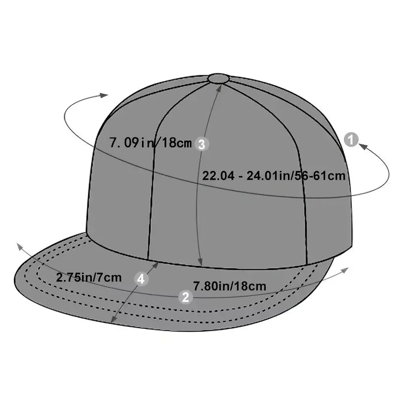 Unisex Baseball Cap Men Women Hip-Hop Flat-Brimmed Outdoor Snapback Hat Flat Brim Trendy Leisure