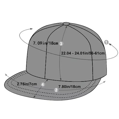 Unisex Baseball Cap Men Women Hip-Hop Flat-Brimmed Outdoor Snapback Hat Flat Brim Trendy Leisure