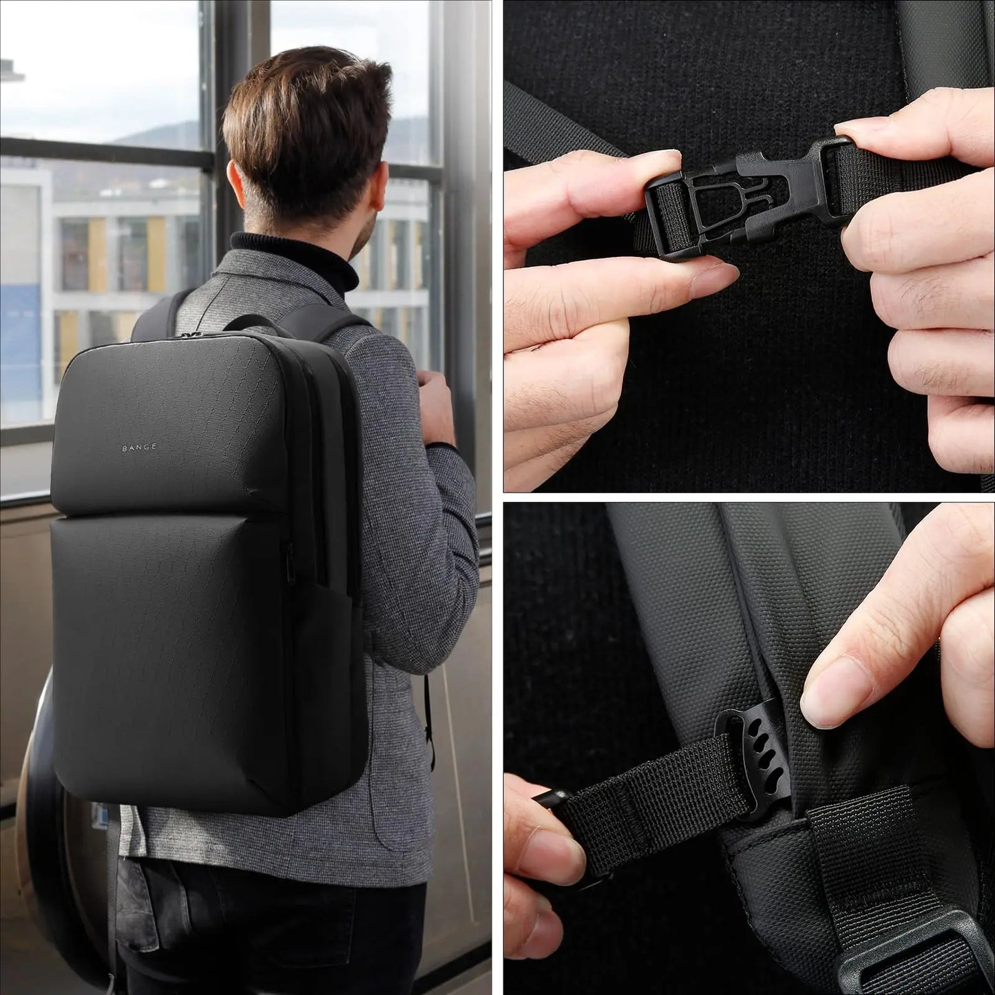 BANGE Laptop Backpack – Large Capacity Water-Resistant 16" Bag