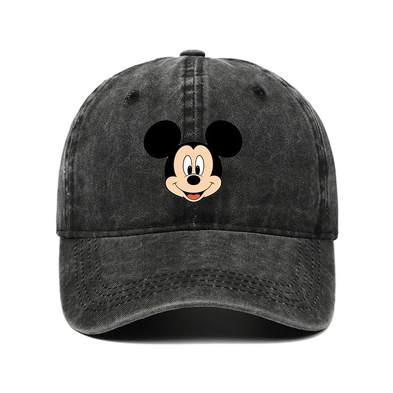 Cartoon Print Washed Baseball Cap – Unisex Vintage Snapback Hat