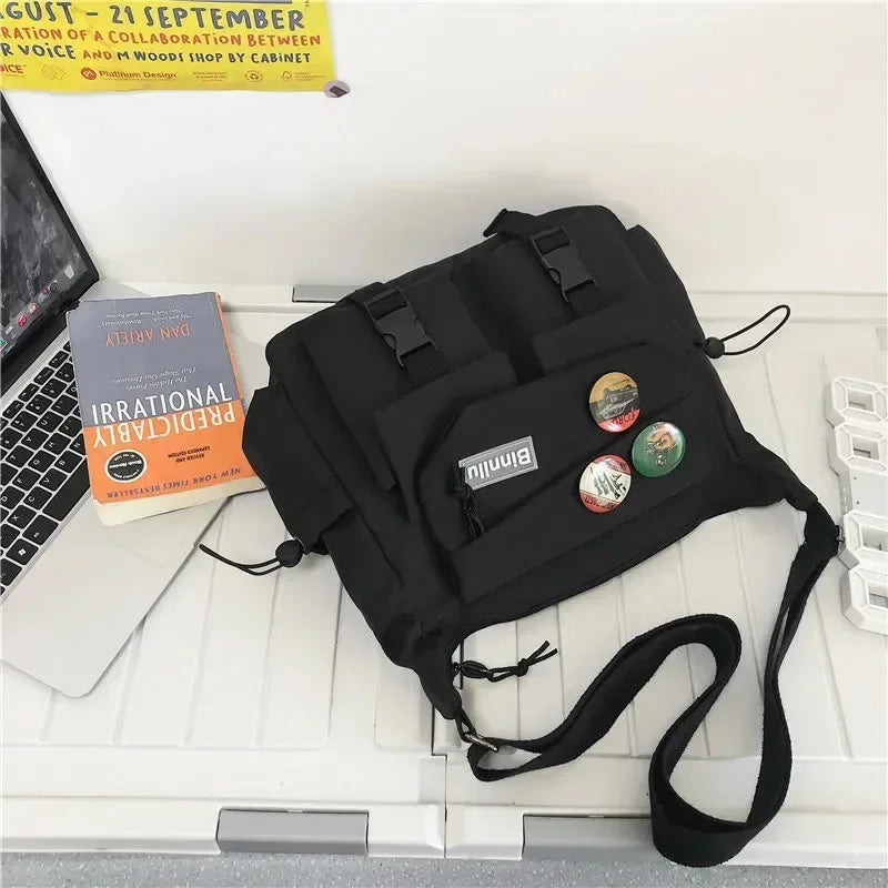 Harajuku Canvas Crossbody Messenger Bag for Men & Women