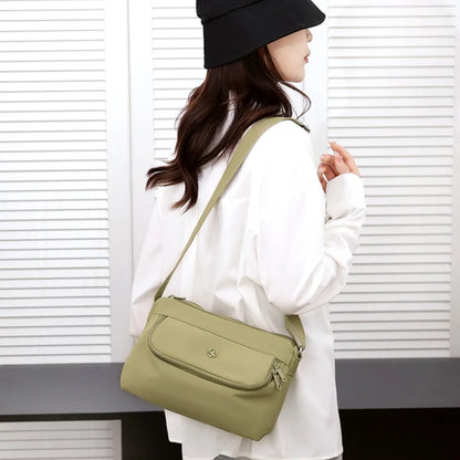 Waterproof Nylon Crossbody Bag – Lightweight Multi-Pocket Shoulder Bag