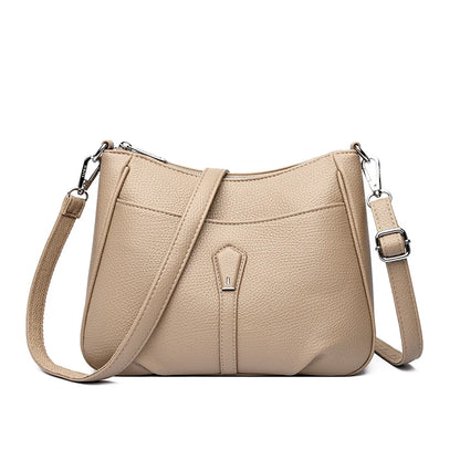 Roomy Soft Leather Crossbody Bag for Women – Classic Shoulder Purse