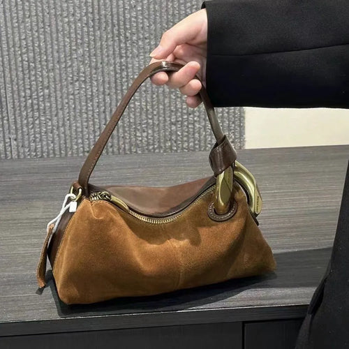 Faux Suede Leather Crossbody Shoulder Bag for Women
