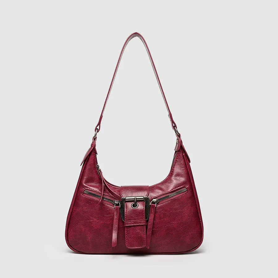Y2K Retro PU Leather Shoulder Bag – Vintage Crossbody Underarm Bag